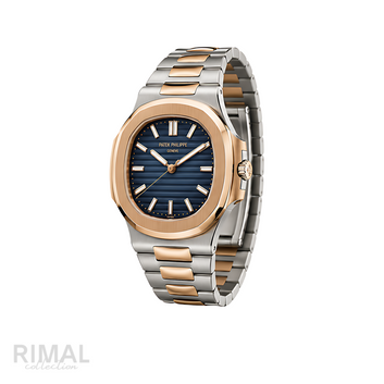 Patek Philippe Nautilus 5711 Blue Dial Two Tone Silver Rose Gold Watch - image 2