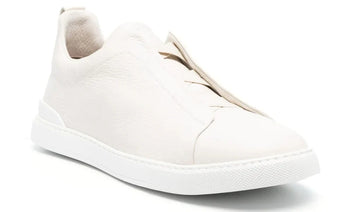 Zegna Triple Stitch White Sneaker | Men