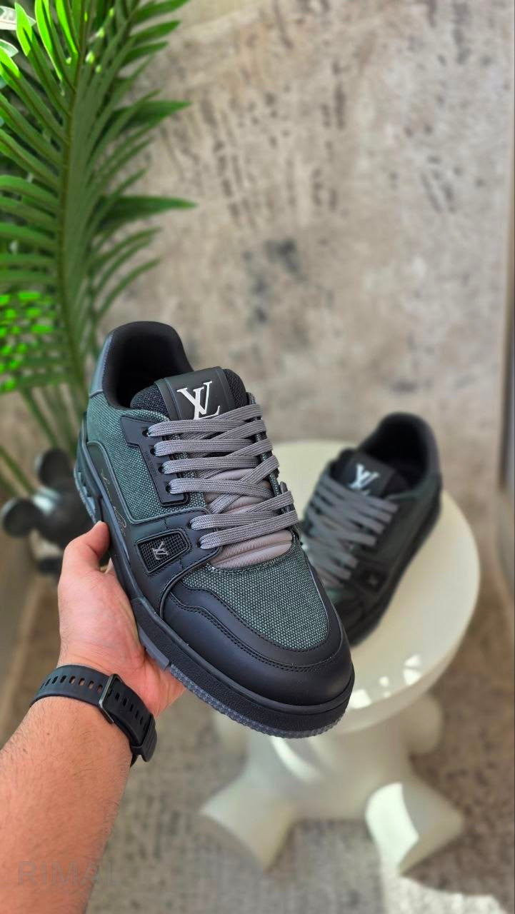 Louis Vuitton LV Trainer Sneakers – Dark Green & Black - View 4