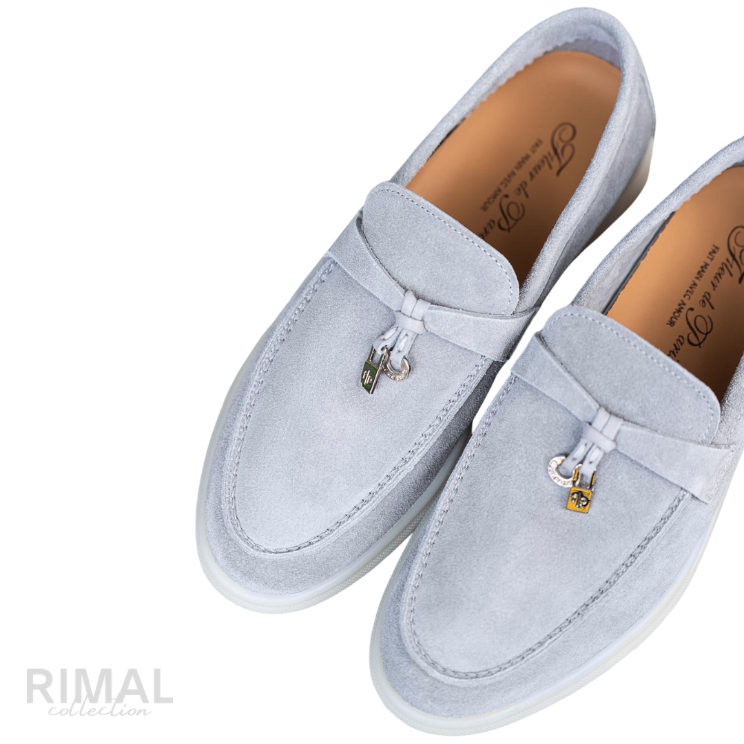 Loro Piana Summer Walk Loafers – Light Grey - View 4