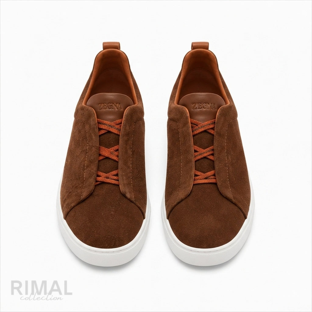 Zegna Triple Stitch Sneakers – Brown - View 1