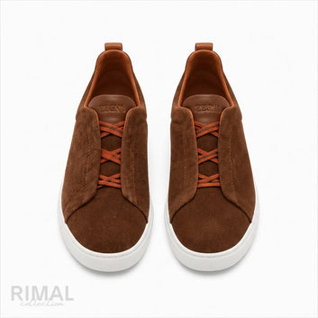 Zegna Triple Stitch Sneakers – Brown - View 1