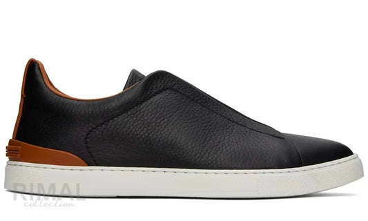 Zegna Triple Stitch Sneaker - Black & Brown | Men