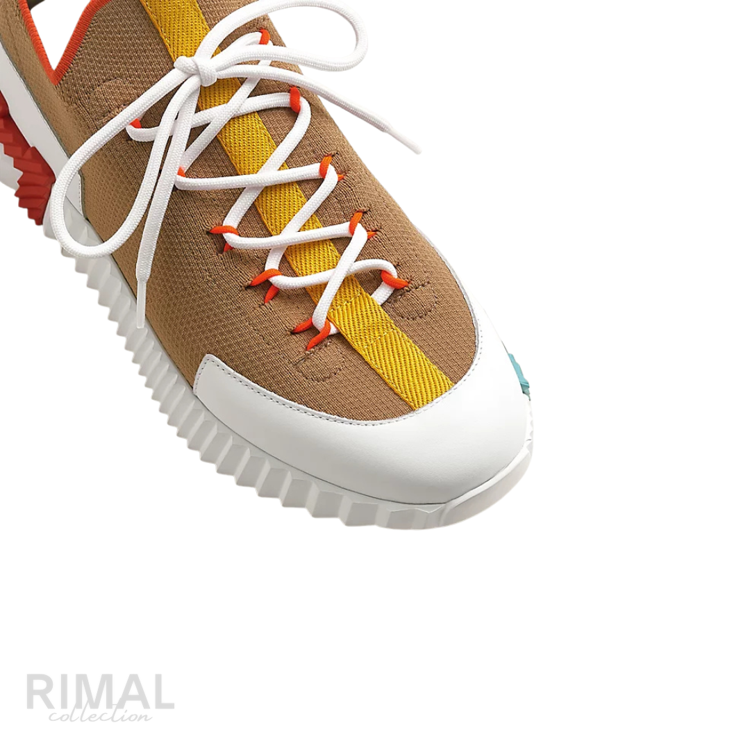 Hermès | Lift On Sneakers Multicolore Beige Lin - View 4
