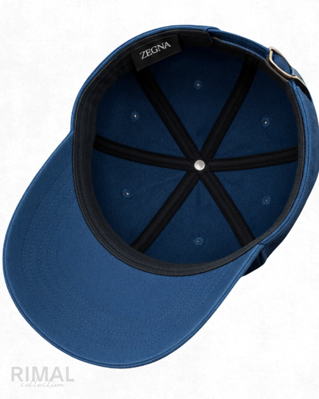 Brunello Cucinelli | Ocean Blue Cotton Embroidered Solomeo Crest Baseball Cap - View 4