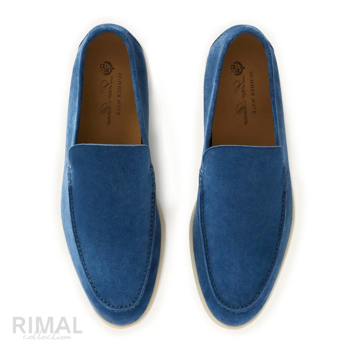 Loro Piana Summer Walk Loafers – Blue - View 2