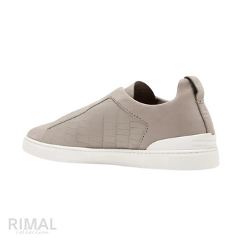 Zegna | Triple Stitch Sneakers Taupe - View 2