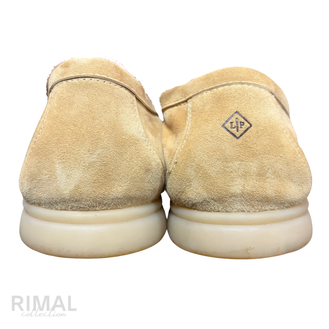 Loro Piana Summer Walk Suede Loafers – Light Beige - View 3