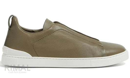 Zegna Triple Stitch Sneaker - Olive Green | Men