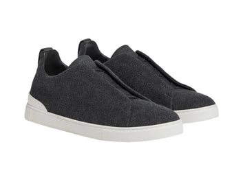 Zegna Triple Stitch Black Sneaker - Canvas | Men