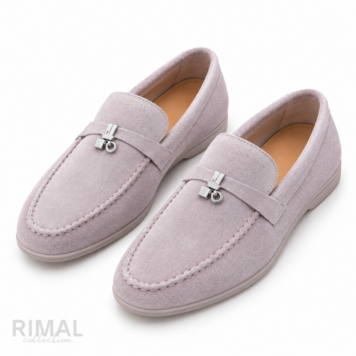 Loro Piana Summer Charms Walk Suede Loafers – Pale Lilac - View 5