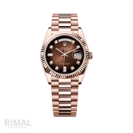 Rolex | Day-Date Brown Ombré Diamond Dial - Free & Fast UAE Shipping