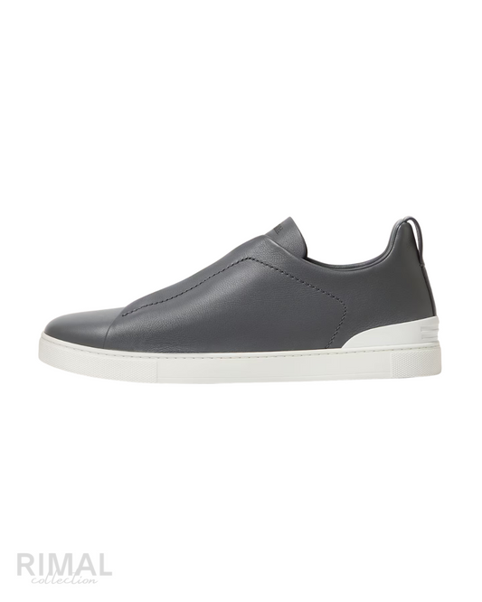 Zegna Triple Stitch SECONDSKIN Sneakers – Dark Grey - View 1