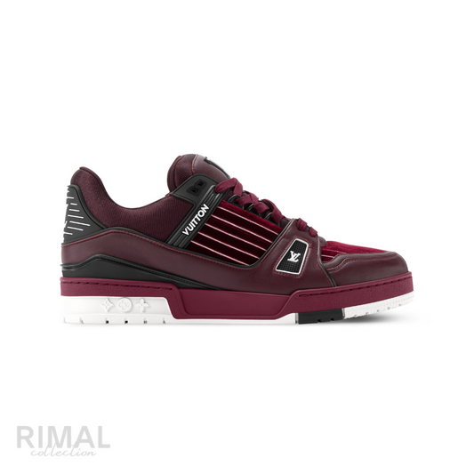 Louis Vuitton LV Trainer Striped Velvet Sneakers – Bordeaux - View 1