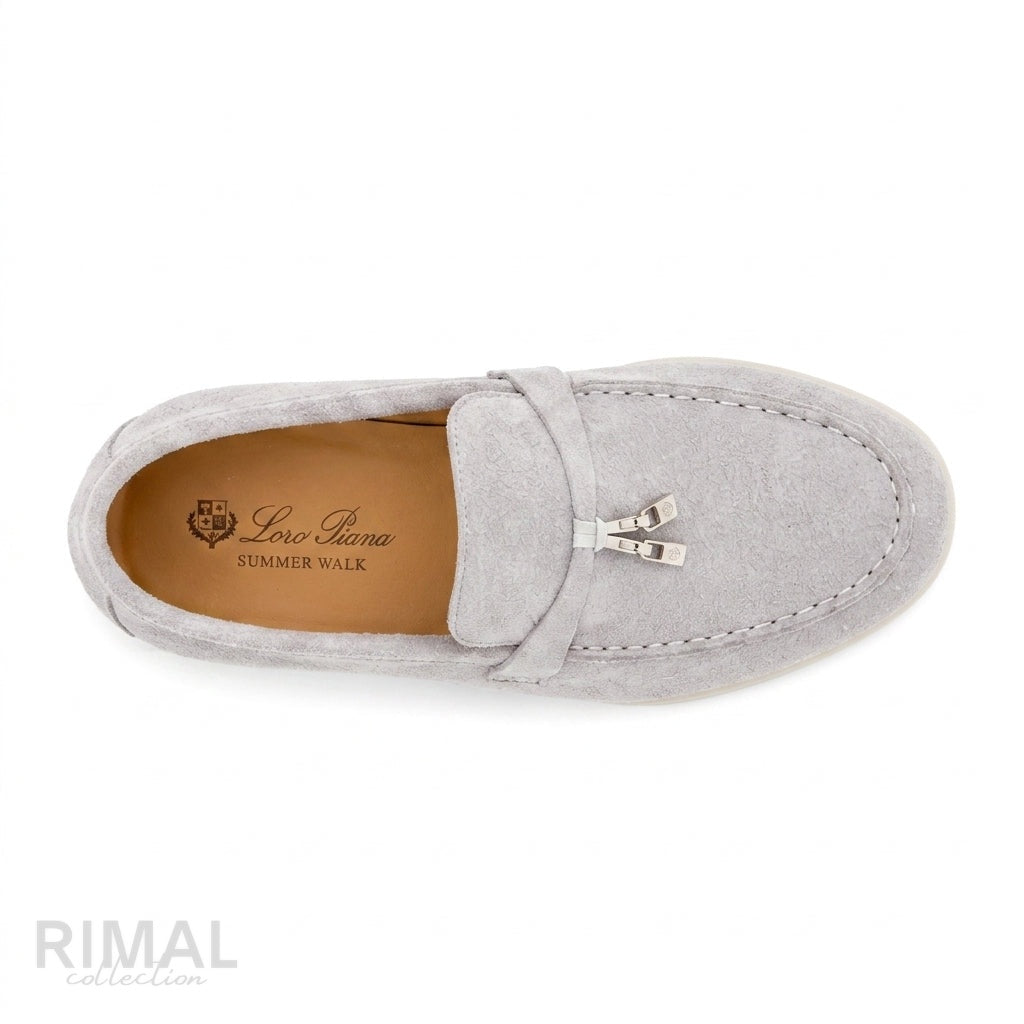 Loro Piana Summer Charms Loafers – Light Grey - View 3