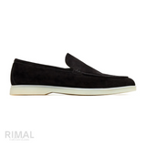 Loro Piana Walk Suede Loafers Black Summer