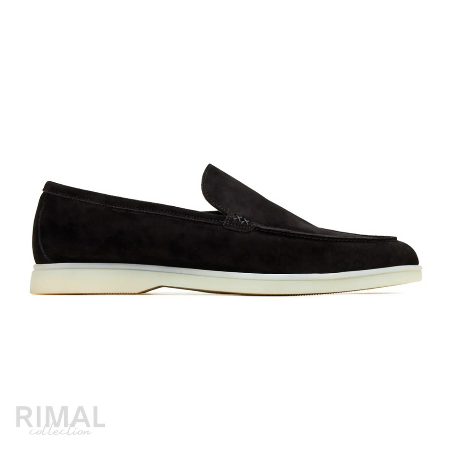 Loro Piana Walk Suede Loafers Black Summer