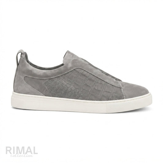 Zegna Triple Stitch Sneakers – Grey - View 1