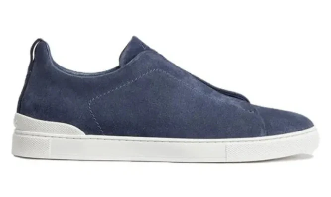 Zegna Triple Stitch Sneaker - Blue | Men