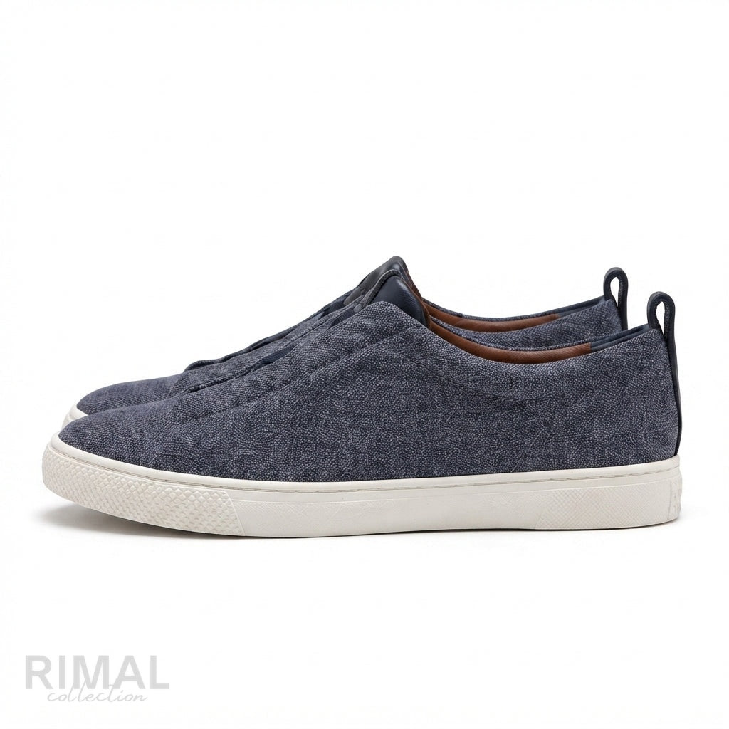 Zegna Triple Stitch Sneakers – Denim - View 2