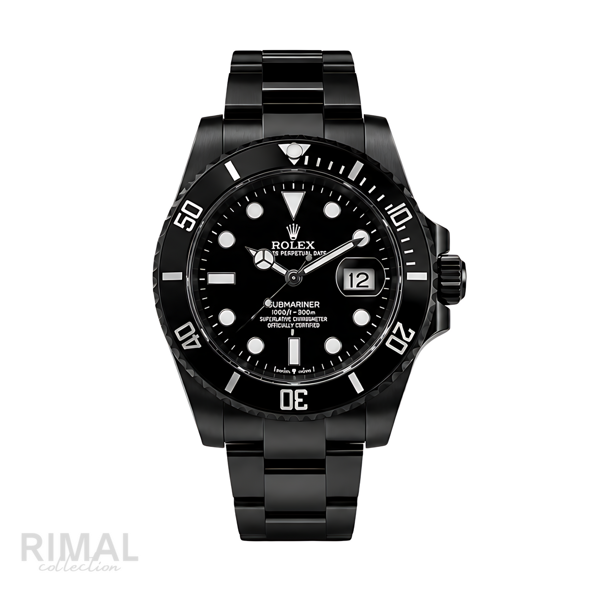 Rolex Submariner Date Black Dial Black Tone Watch - image 1