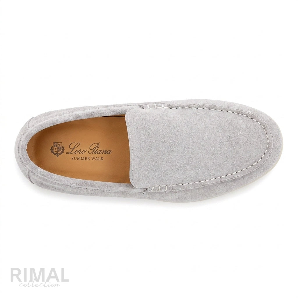Loro Piana Suede Loafers – Light Grey - View 3