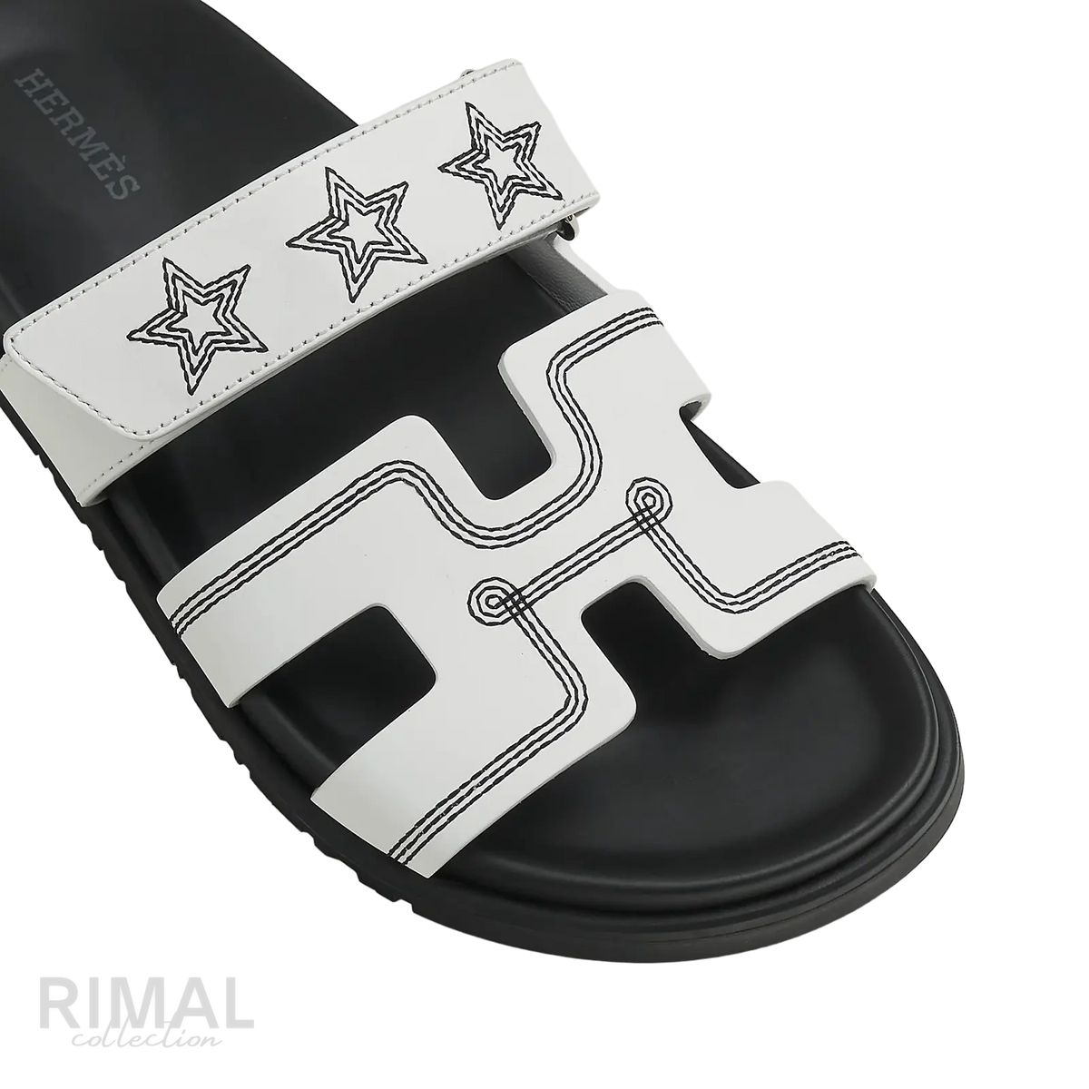 Hermès Chypre Sandals – Blanc Star Print - View 2