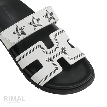 Hermès Chypre Sandals – Blanc Star Print - View 2