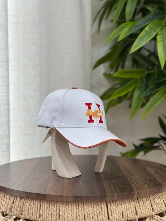 Hermès | Serena H Couronne Cap – Noir / Orange – Product Image 1