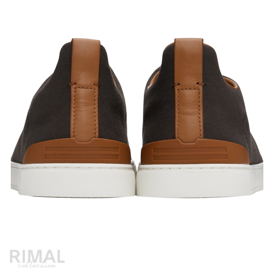 Zegna Triple Stitch Sneaker – Brown Suede – View 3