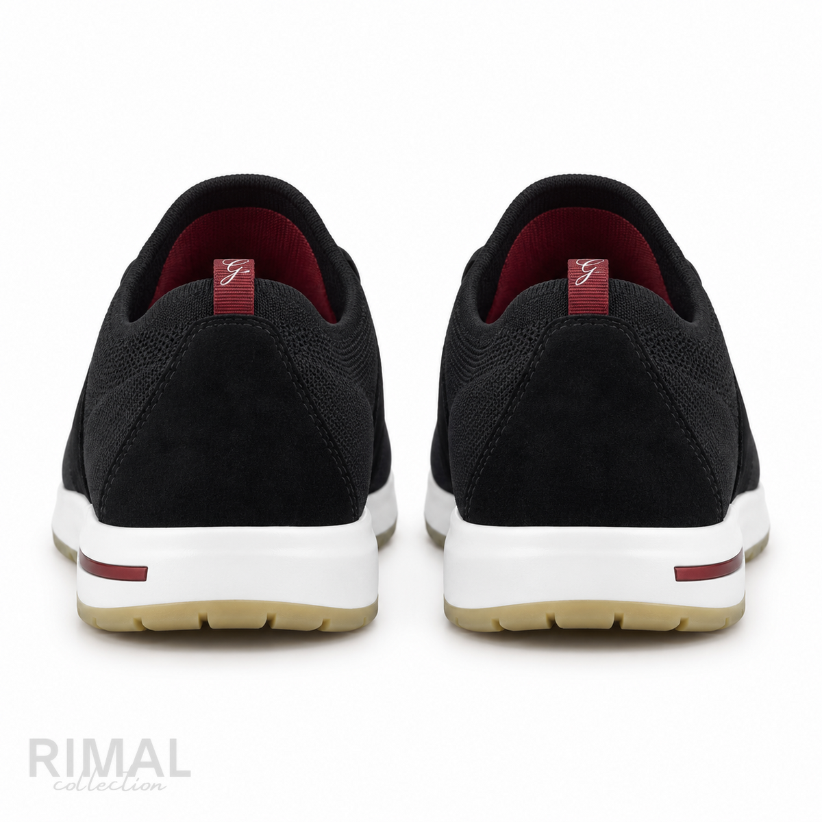 Men’s Black Knit Elastic-Strap Sneakers - View 2
