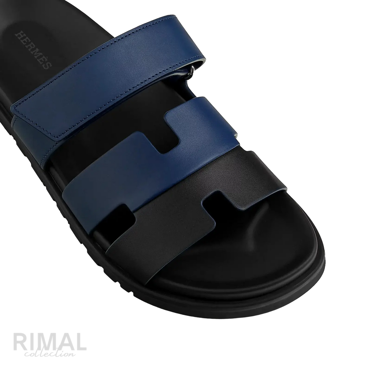 Hermès Chypre Sandals – Noir/Bleu Celeste - View 2