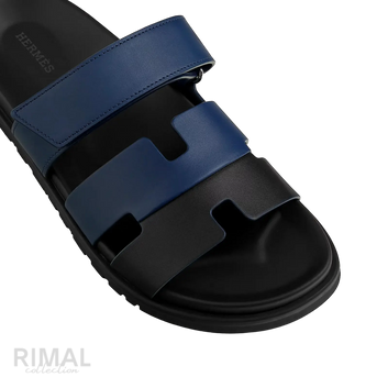 Hermès Chypre Sandals – Noir/Bleu Celeste - View 2