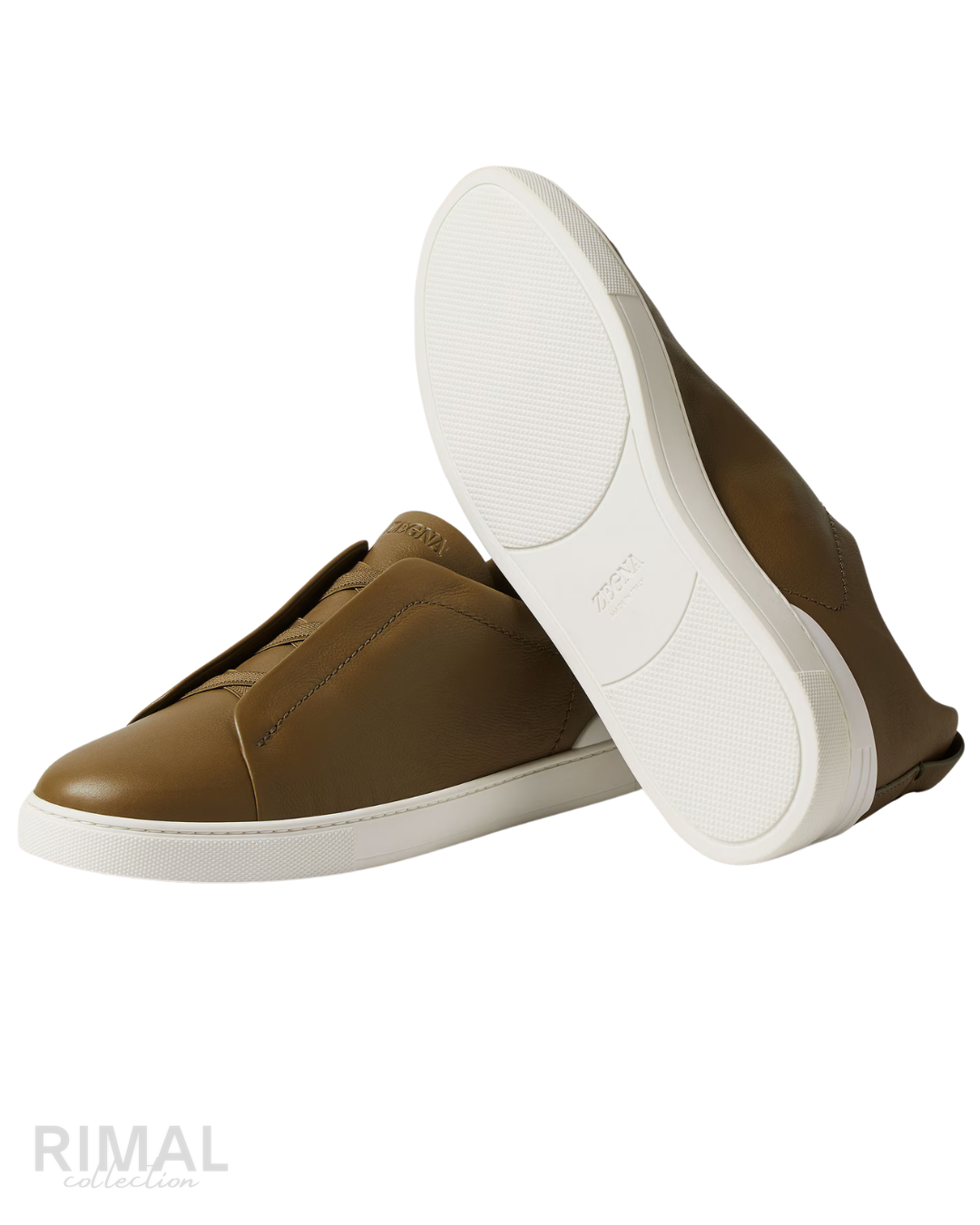Zegna Triple Stitch Sneakers – Olive Green - View 4