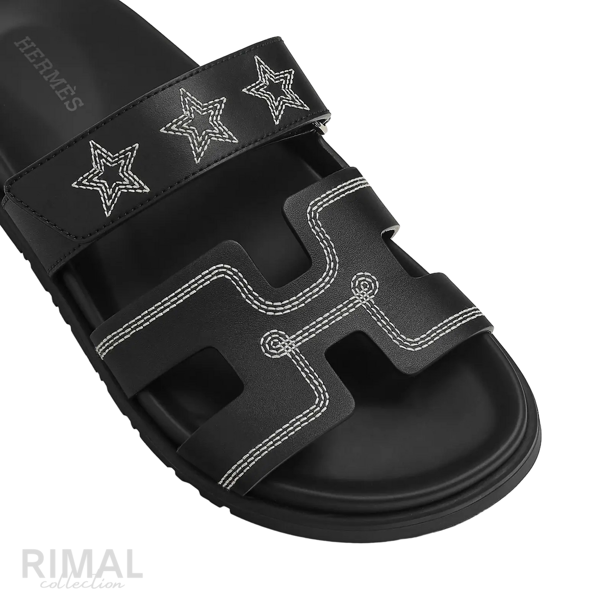Hermès Chypre Sandals – Noir Star Print - View 2