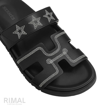 Hermès Chypre Sandals – Noir Star Print - View 2