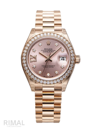 Rolex Datejust Rose Gold Diamond Watch