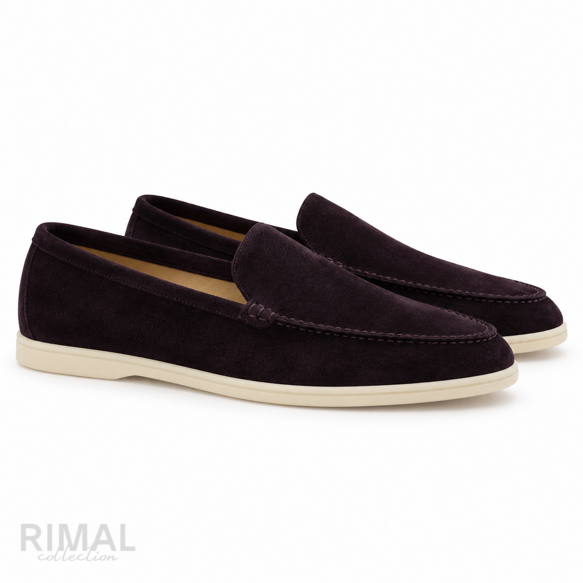 Loro Piana Summer Walk Suede Loafers – Dark Aubergine - View 5