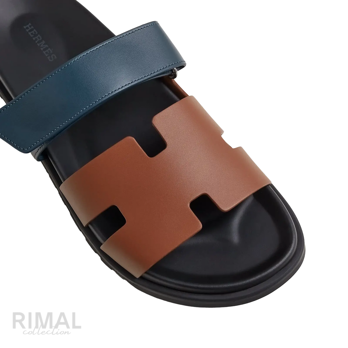 Hermès Chypre Sandals – Gold / Bleu Céleste - View 2
