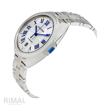 ساعة كارتييه Cartier بمينا فضي