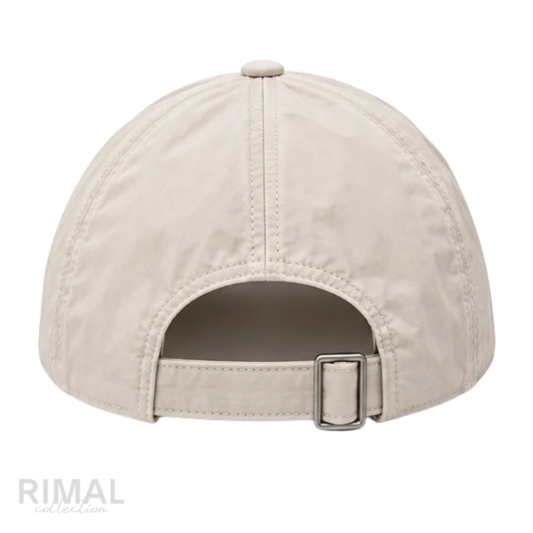 Zegna | Technical Fabric Baseball Cap – Beige Cream Water-Repellent Luxury Hat with Metal Logo Plaque - View 3