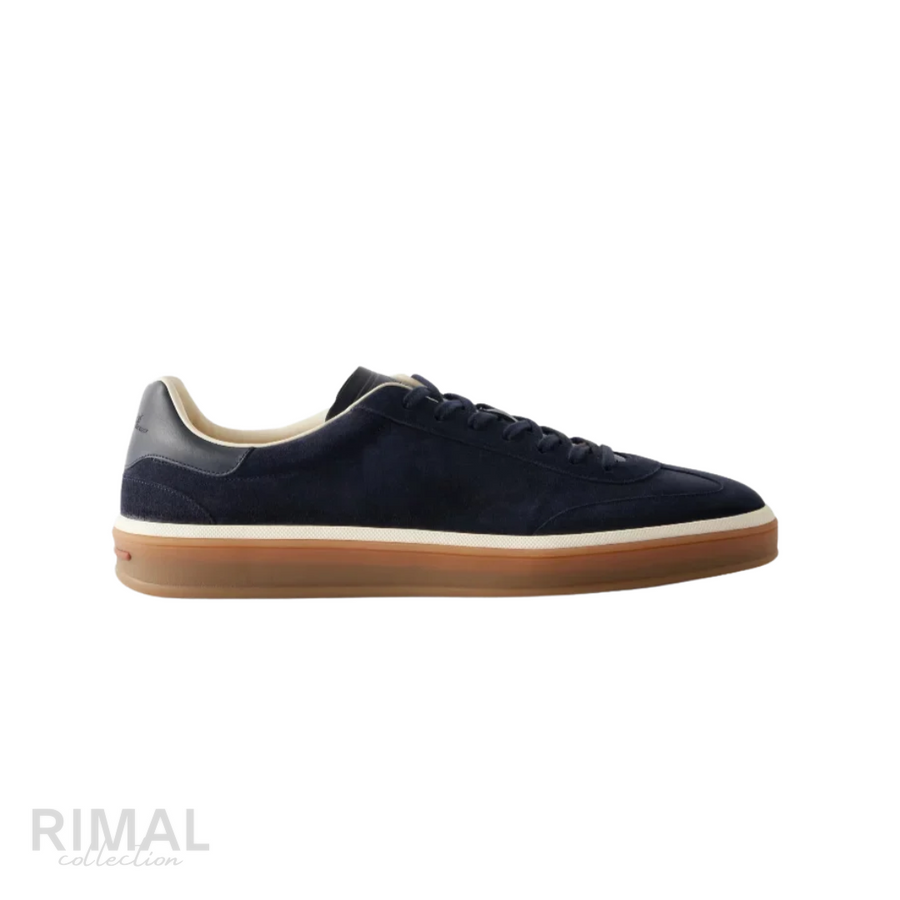 Loro Piana Tennis Walk Suede Sneakers – Navy Blue