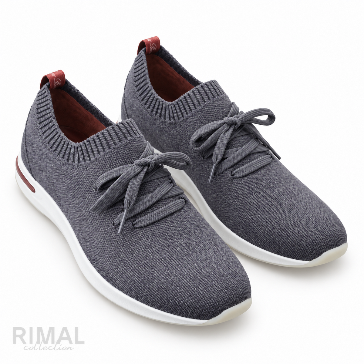 Men’s Charcoal-Grey Sock-Knit Sneakers - View 3