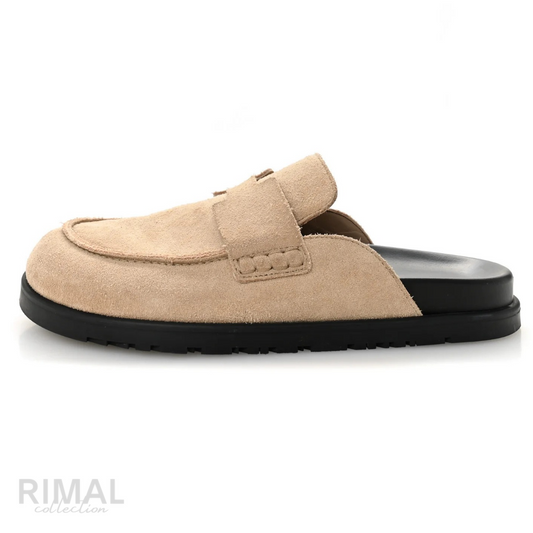 Hermès Go Mule – Beige Argile Suede – View 1
