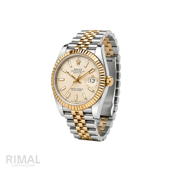 Rolex Datejust Champagne Dial Two Tone Silver Gold Watch - image 2
