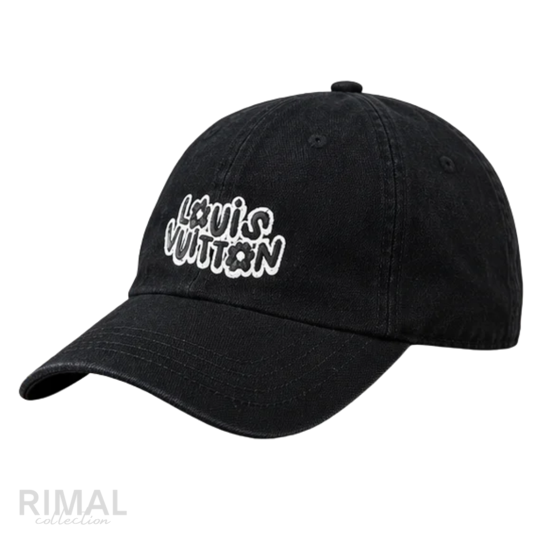 Louis Vuitton | x Nigo Black Cotton Embroidered LV Squared Baseball Cap - View 2