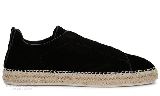 Zegna Triple Stitch Espadrille - Black | Men