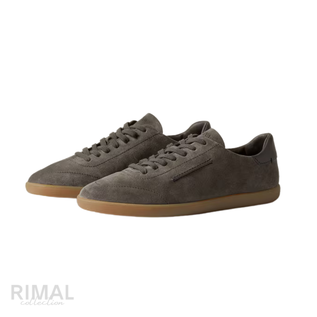 Zegna 232 Suede Sneakers – Dark Taupe - View 2