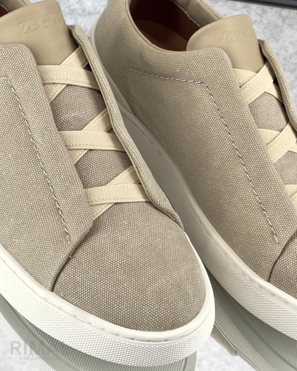 Zegna Brown Suede Slip-On Sneakers