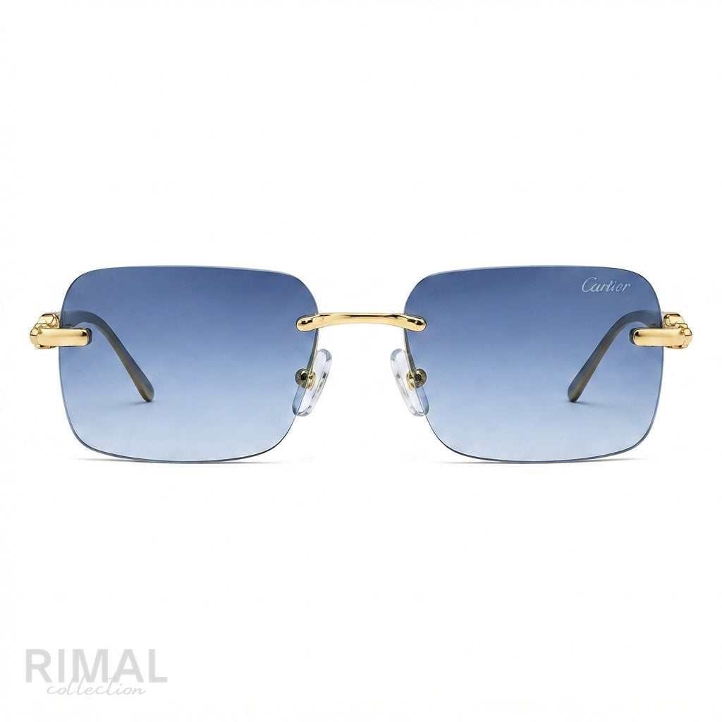 Cartier Sunglasses Gold-Tone – Blue Gradient - View 1